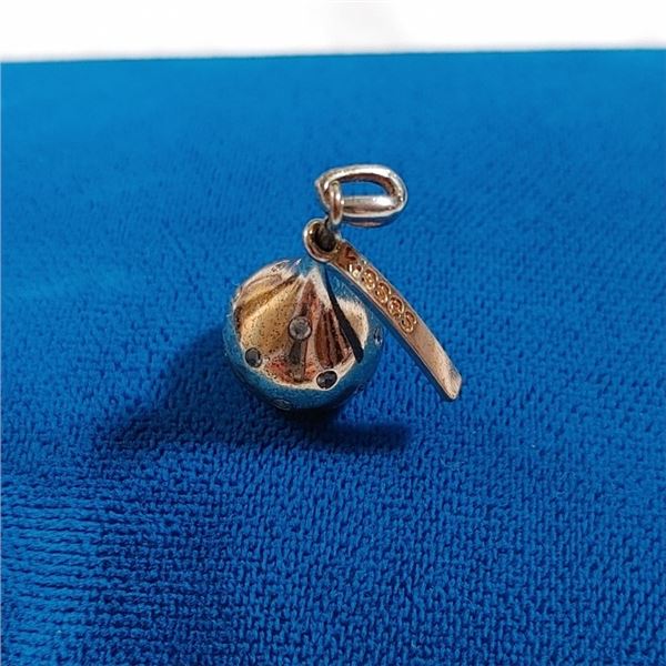 GOLD GUILDED STERLING SILVER HERSHEY KISSES PENDANT, MARKED 925