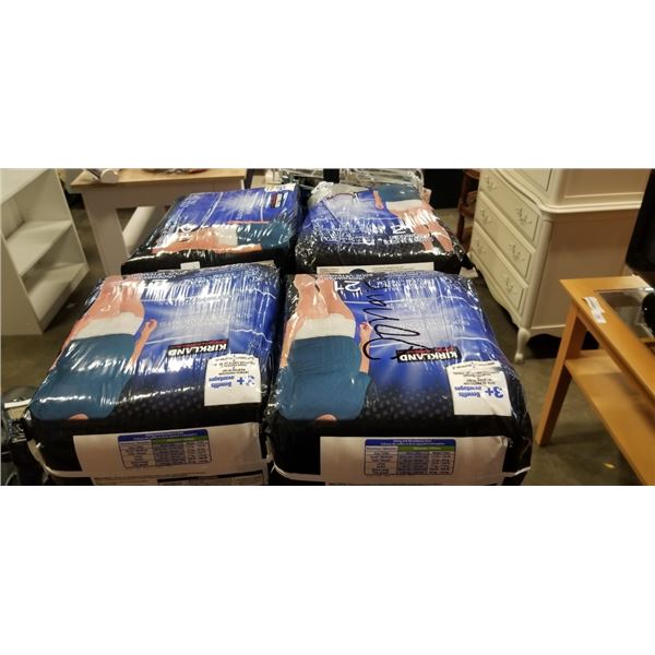 4 PACKS OF KIRKLAND SIZE XL DIAPERS