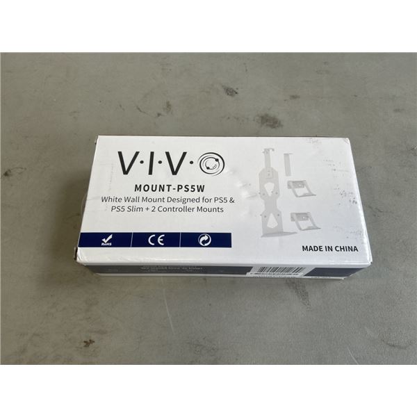 VIVO WHITE WALL MOUNT DESIGNED FOR PS5 & PS5 SLIM + 2 CONTROLLER MOUNTS