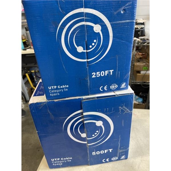 750 FEET UTP CABLE. CAT 5E, 4 PAIRS