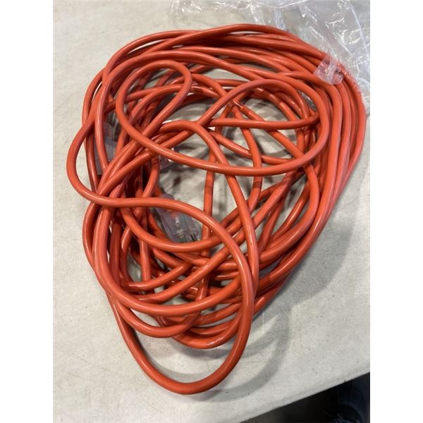 HEAVY DUTY 50 FOOT LIGHTED INDOOR / OUTDOOR 3-WIRE GROUNDED ORANGE EXTENSION CORD. 14AWG/3C