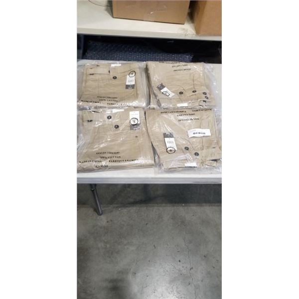 4 NEW PAIRS OF COTTON GINNY BUTTERSCTOCH / CARMEL LADIES PANTS, SIZE 9 RETAIL $50 EACH