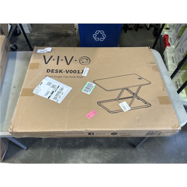 VIVO BLACK SINGLE TOP DESK RISER