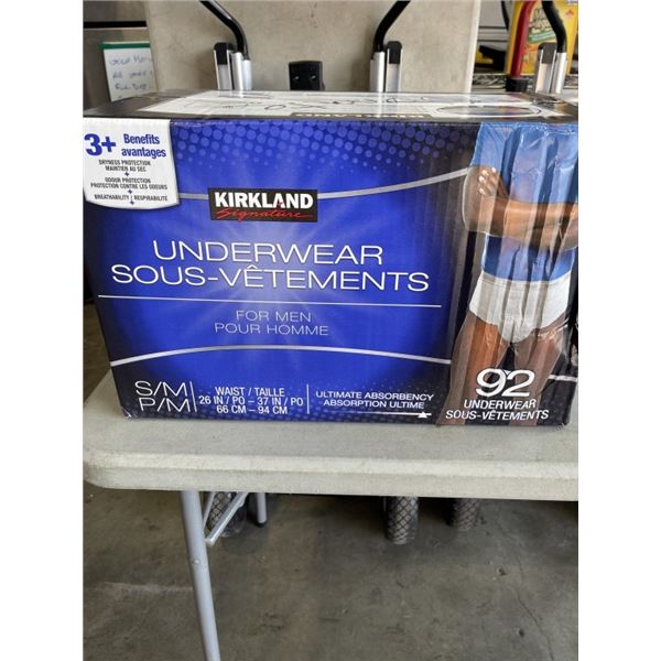CASE OF KIRKLAND FOR MEN SIZE SMALL UNDERWEAR, 92 COUNT