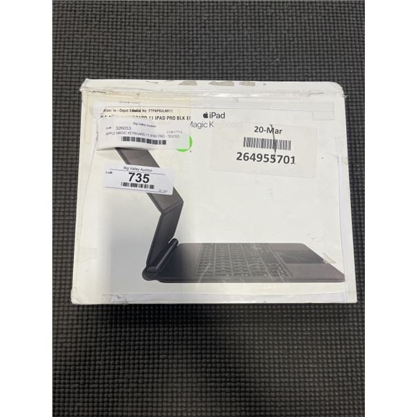APPLE MAGIC KEYBOARD 11 IPAD PRO - TESTED WORKING, RETAIL $129