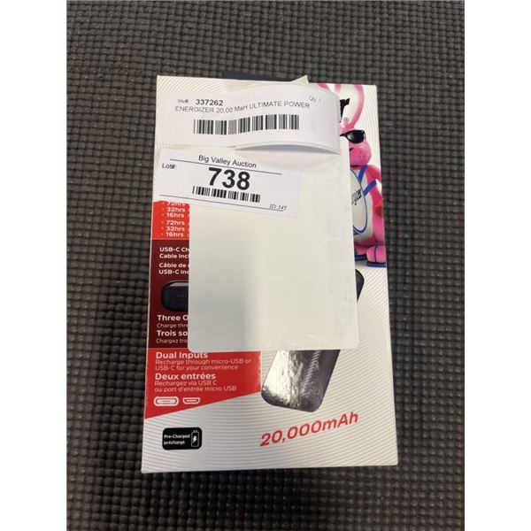 ENERGIZER 20,00 MaH ULTIMATE POWER BANK