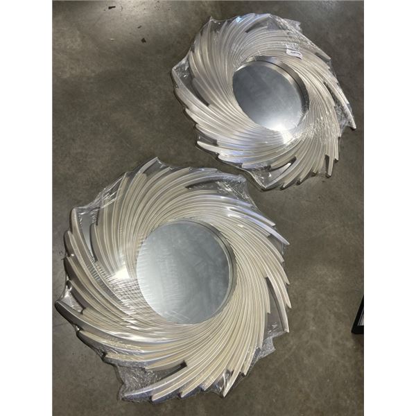 2 NEW ROUND DECORATIOVE MIRRORS 34 INCH DIAMETER