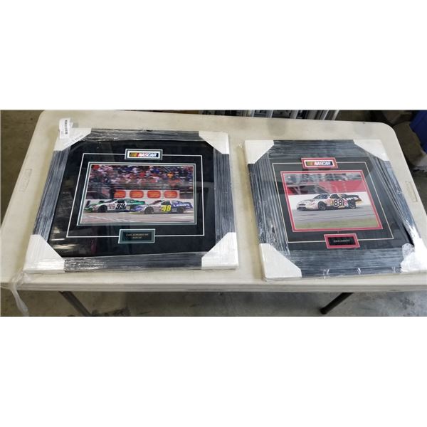 2 NASCAR FRAMED PRINTS