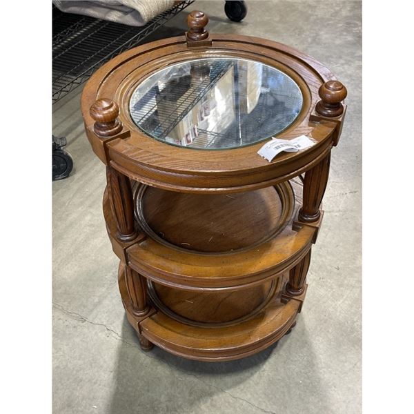 3 TIER ROUND MIRRO TOP SIDE TABLE