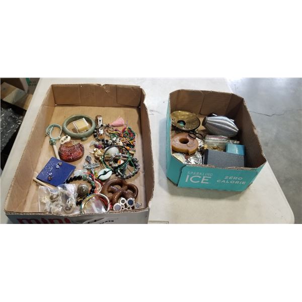 2 TRAYS OF OF COLLECTIBLE AND ESTATE JEWELLERY