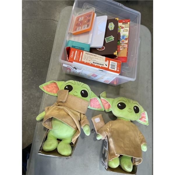 LOT OF ASSORTED KIDS TOYS -  OSMO, YODA FIGURES, ETC