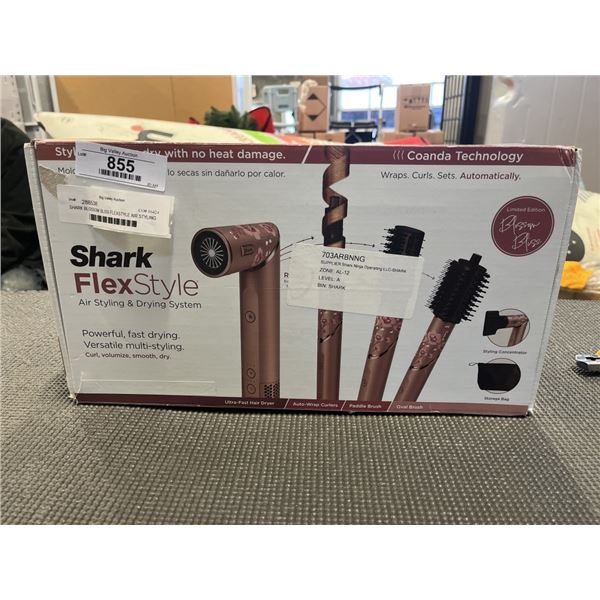 AS NEW SHARK BLOSSOM BLISS FLEXSTYLE AIR STYLING AND DRYING SYSTEM - TESTED WORKING, RETAIL $399