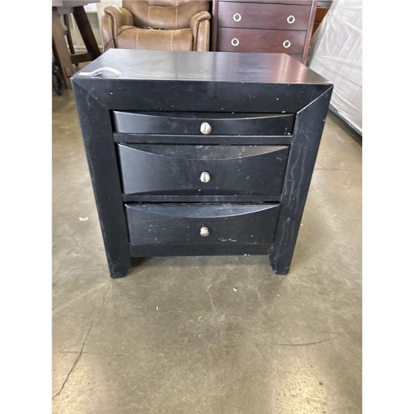 BLACK 3 DRAWER NIGHTSTAND