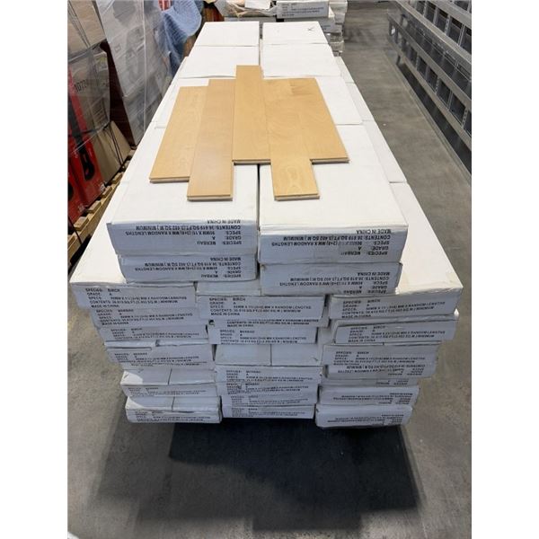 915 SQFT OF BRAND NEW PREMIUM BIRCH SOLID WOOD FLOORING, 25 BOXES OF 36.619 SQFT PER BOX, REPLACEMEN