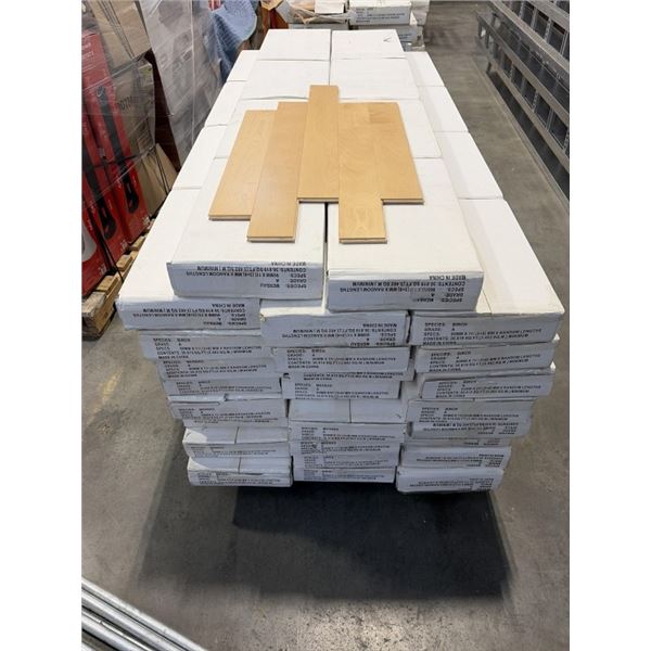 952.09 SQFT OF BRAND NEW PREMIUM BIRCH SOLID WOOD FLOORING, 26 BOXES OF 36.619 SQFT PER BOX, REPLACE