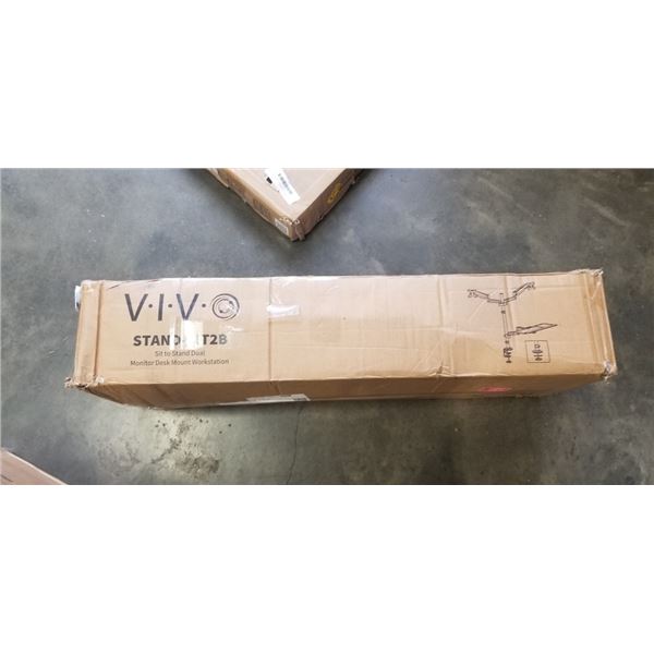 VIVO SIT TO STAND DUAL MONITOR DESK MOUNT WORKSTATION