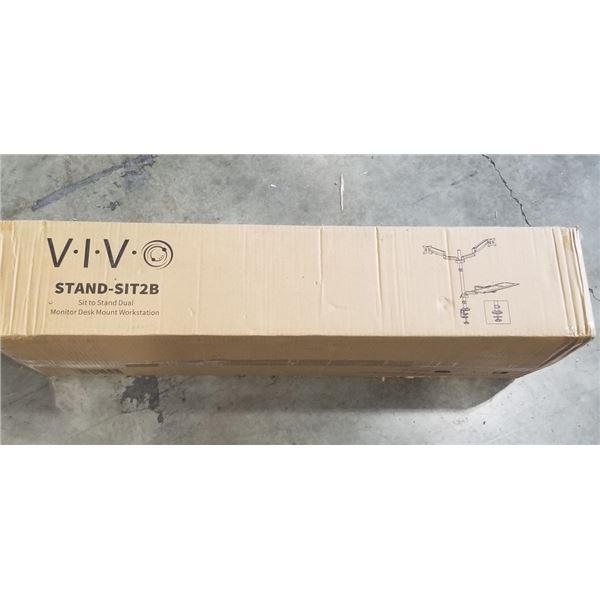 VIVO SIT TO STAND DUAL MONITOR DESK MOUNT WORKSTATION
