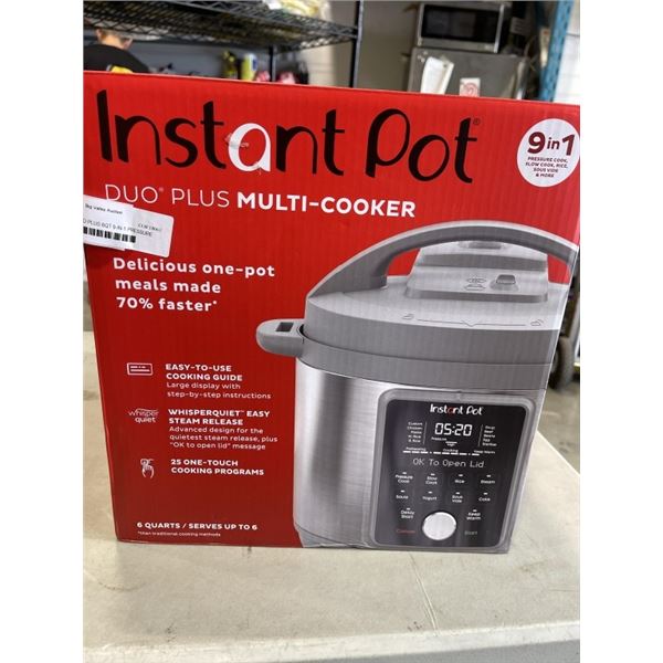 INSTANT POT DUO PLUS 6QT 9-IN-1 PRESSURE COOKER - TESTED WORKING, RETAIL $199