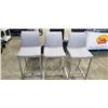 Image 1 : 3 MODERN GREY FABRIC BAR STOOLS