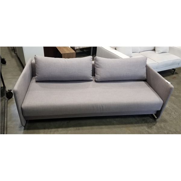 GREY FABRIC PULL OUT SLEEPER SOFA