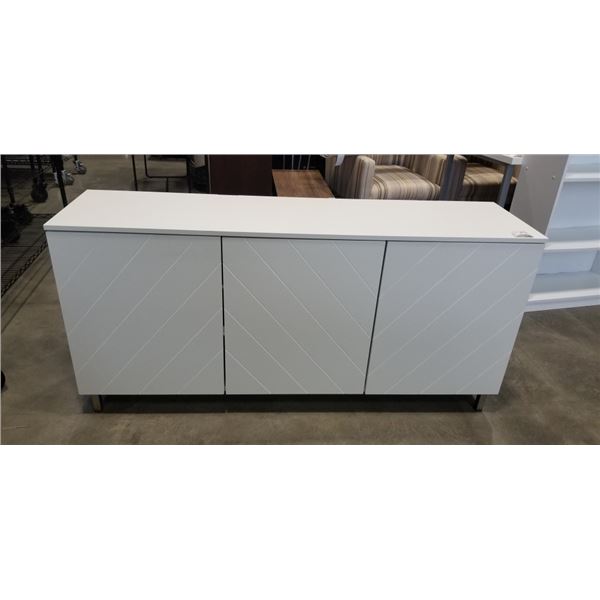 TWIN STAR HOME 3 DOOR HERRINGBONE STYLE SERVING CABINET 59.5 X 16 INCH AND 28 INCH TALL