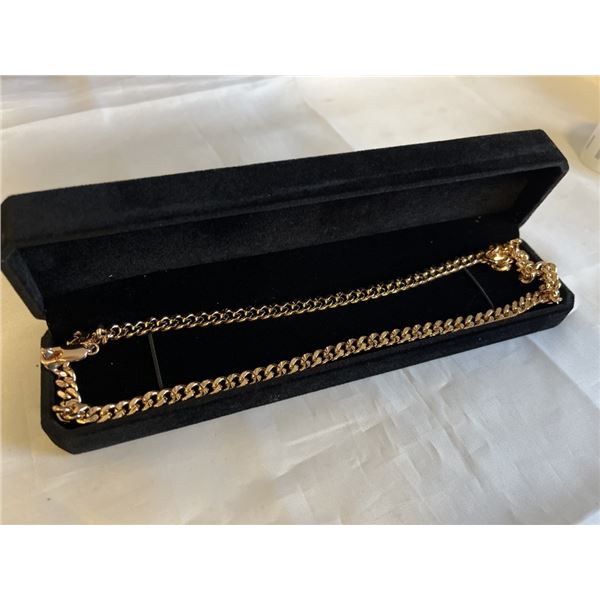 NEW 18K GOLD PLATED 8.0MM CUBAN LINK NECKLACE 24" LONG