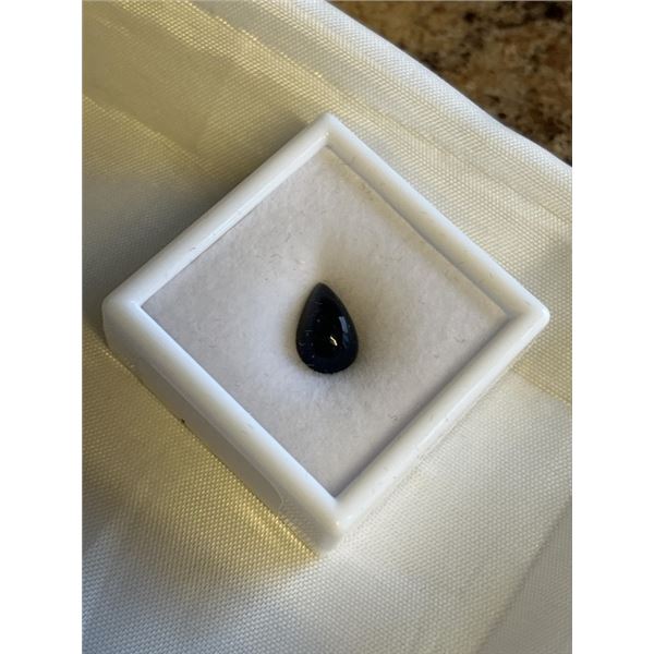 NEW 2.4CT NATURAL BLACK OPAL GEMSTONE, PEAR CABOCHON - RETAIL $325