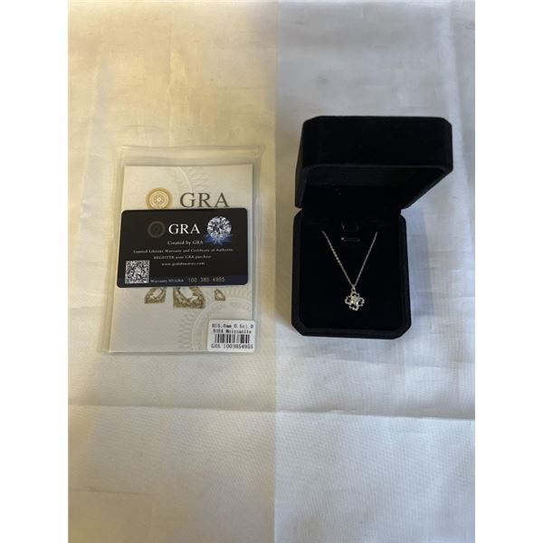 NEW S925 0.5CT MOISSANITE STONE CLOVER LEAF NECKLACE 16"-18" LONG MOUNTED IN STERLING SILVER W/ WHIT
