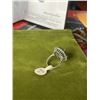 Image 5 : 6.42 CT CERTIFIED SILVER EMERALD GEMSTONE RING ($12,352 APPRAISAL)