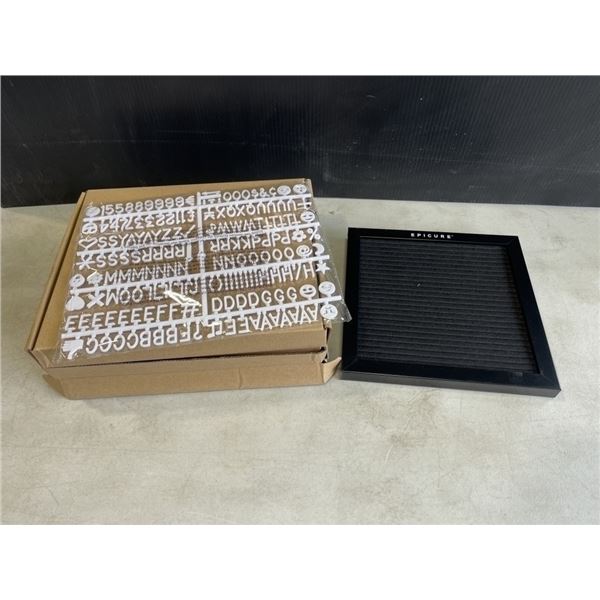 4 NEW 14 INCH X 14 INCH FELT LETTER BOARDS WITH LETTERS AND NUMBER SHEETS
