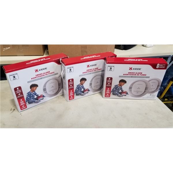 3 NEW KIDDE 2 PACK SMOKE ALARM SETS