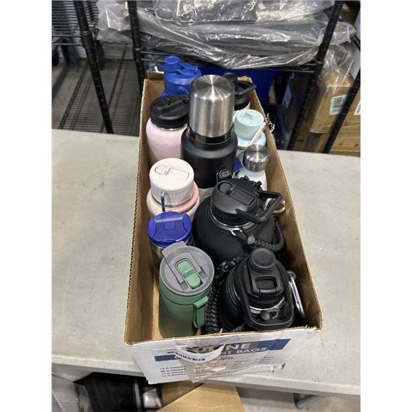 12 ASSORTED STAINLESS STEEL WATER BOTTLES