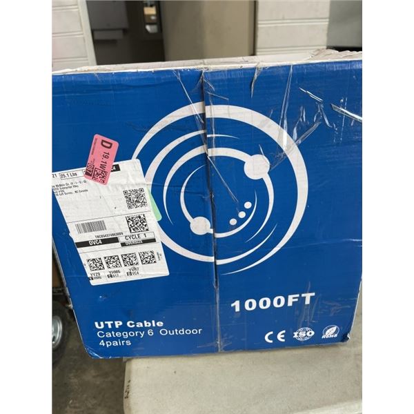 VIVO 1,000 FT UTP CABLE. CAT 6 OUTDOOR, 4 PAIR