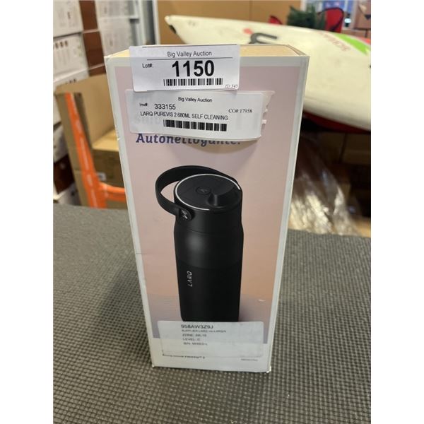 LARQ PUREVIS 2 680ML SELF CLEANING INSULATED STAINLESS STEEL WATER BOTTLE W/ SMART SENSOR, RETAIL $1
