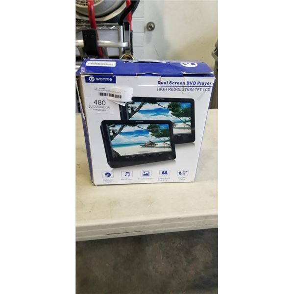 WONNIE DUAL SCREEN DVD PLAYER. WORKING