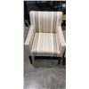 Image 2 : PAIR OF STRIPED  UPHOLSTERED ACCENT ARMCHAIRS
