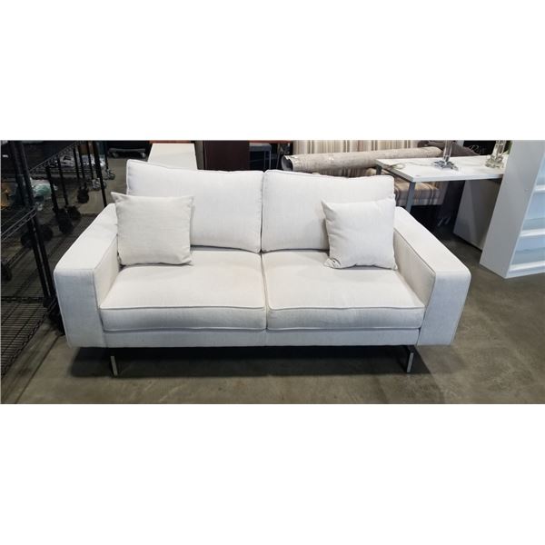 LIZ MUEBLES MODERN GREY FABRIC SOFA, IN GOOD CONDITION