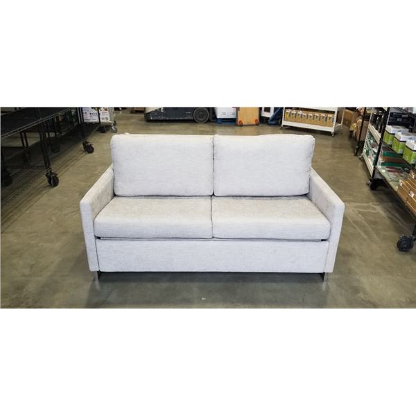 GINGER JAR FURNTIURE AMERICAN LEATHER BRAND GREY FABRIC HIDE A BED SOFA WITH MEMORY FOAM MATTRESS, I
