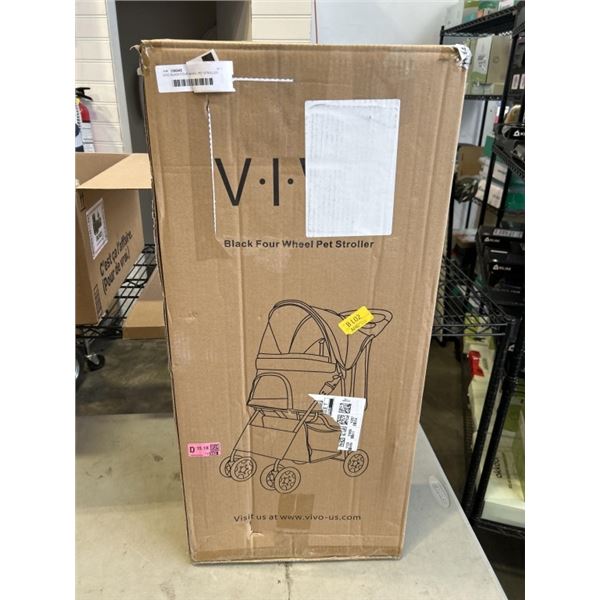 VIVO BLACK FOUR WHEEL PET STROLLER