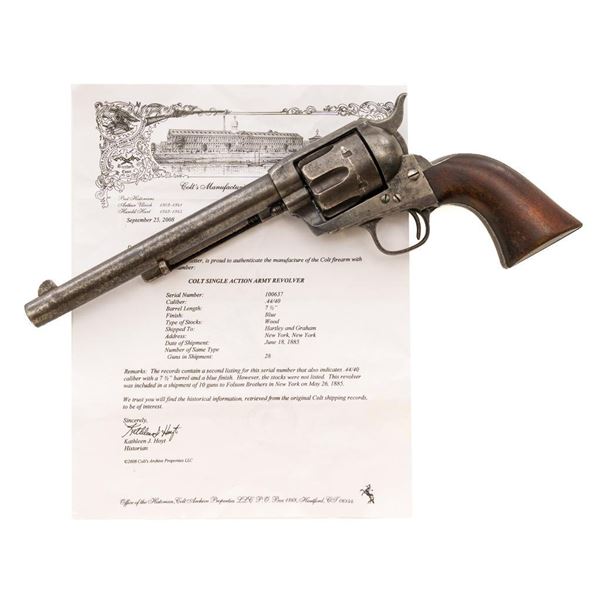 Antique Colt 1st Generation Frontier Six Shooter Single Action Army Revolver with Factory Letter