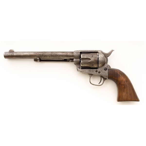 Engraved Colt Frontier Six Shooter 1st Generation Single Action Army Revolver