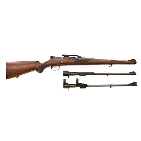 Outstanding Engraved Mauser 66 Bolt Action Sporting Rifle with Two Additional Barrels
