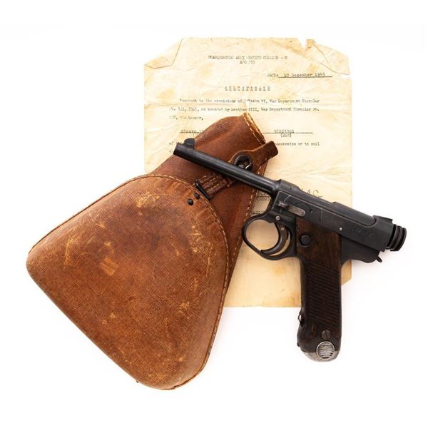 Japanese Type 14 Nambu Semi-Automatic Pistol with Holster and Capture Papers