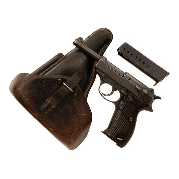 WWII Walther ac42 P.38 Semi-Automatic Pistol with 1941 Dated Holster and Matching Magazine