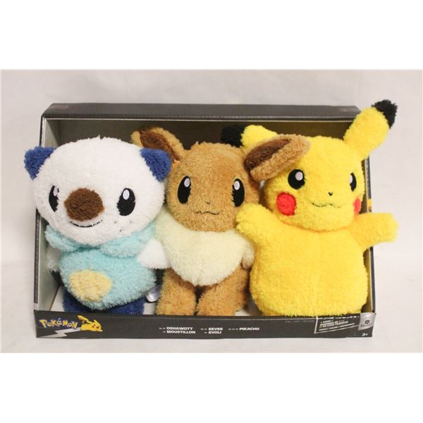 NEW POKEMON 3 PACK PLUSHY