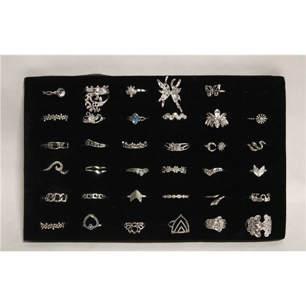 TRAY W/36 EAST INDIAN STYLE RINGS