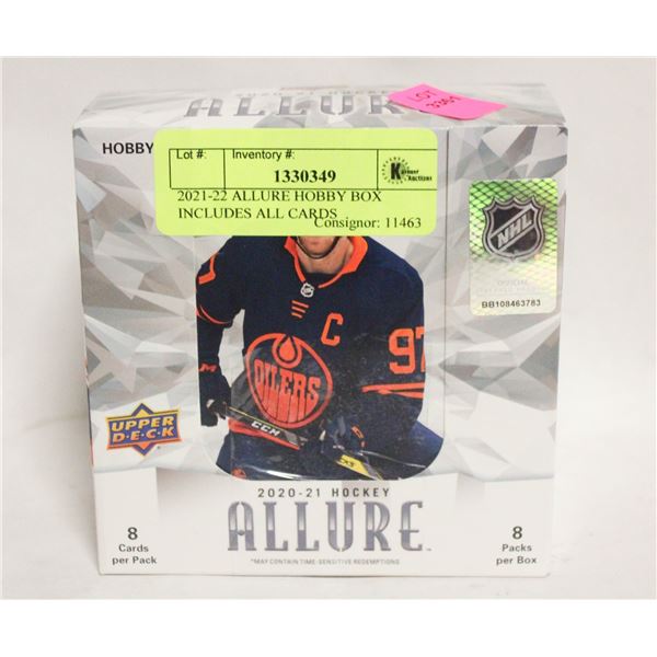 2021-22 ALLURE HOBBY BOX INCLUDES ALL CARDS