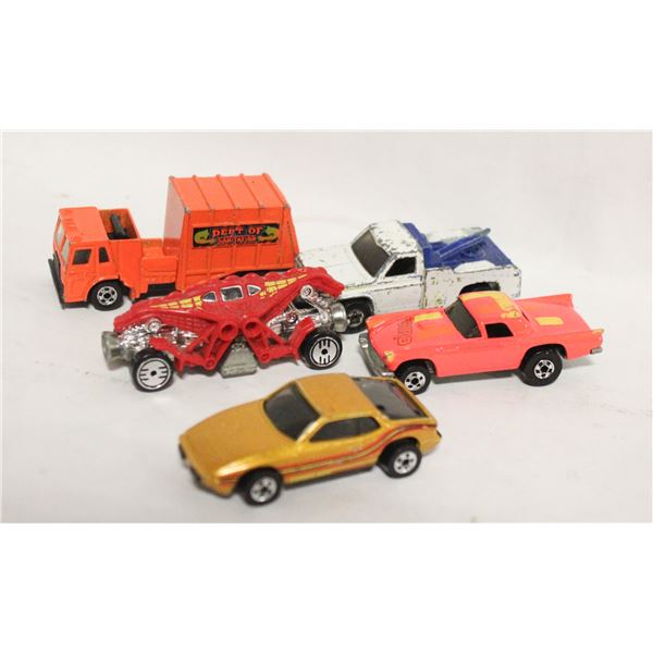 5 LOT HOT WHEELS CARS