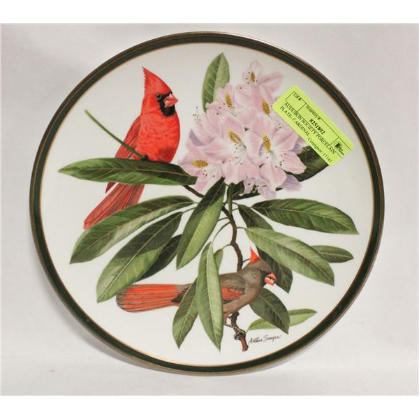 AUDUBON SOCIETY PORCELAIN PLATE- CARDINAL