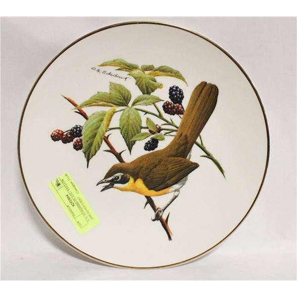 N.A. SONGBIRD PLATE- YELLOW BREASTED CHAT